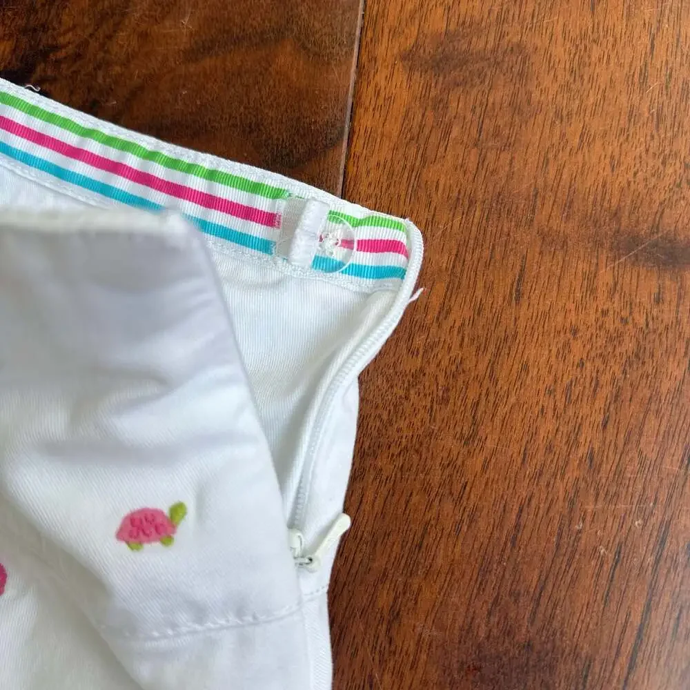 Gymboree White Skort With Multi-Color Embroidered Turtles Size 8
